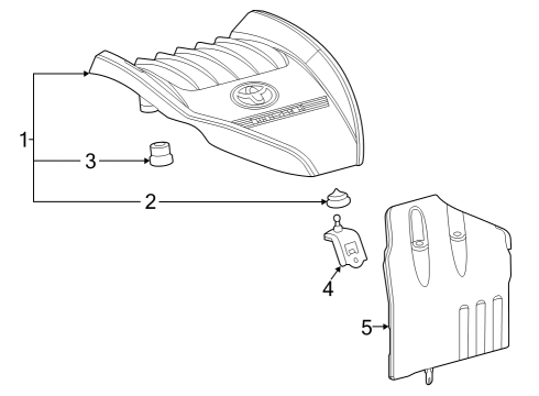 2023 Toyota Highlander Engine Appearance Cover Diagram