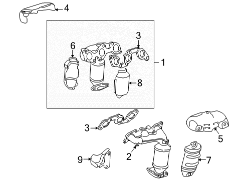2008 Toyota Solara Exhaust Manifold, Driver Side Diagram for 25052-20210