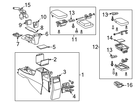 2012 Toyota Matrix Center Console Diagram