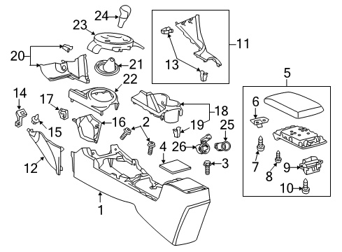 2013 Scion tC Center Console Diagram