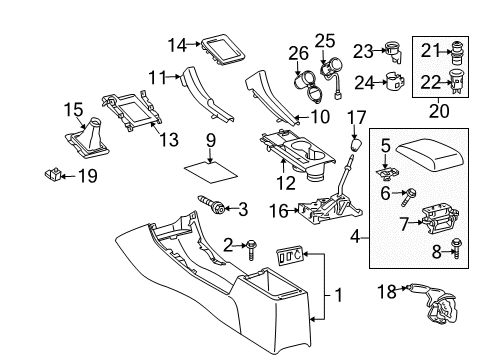 2010 Scion tC Gear Shift Control - MT Diagram