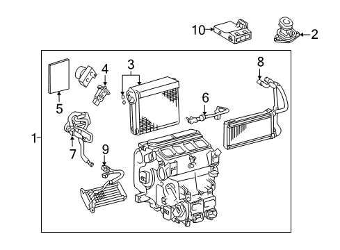 2017 Toyota Land Cruiser A/C Evaporator Components Diagram