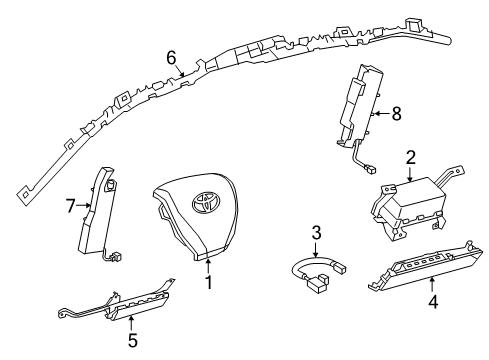 2017 Toyota Camry Air Bag Components Diagram 1 - Thumbnail