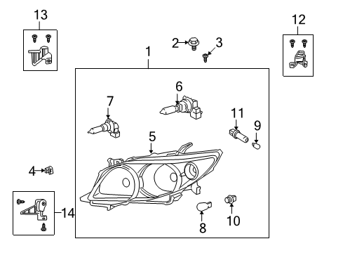 2009 Toyota Corolla Lens & Housing, Driver Side Diagram for 81170-02680