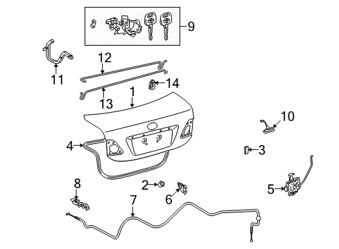 2013 Toyota Corolla Trunk Diagram