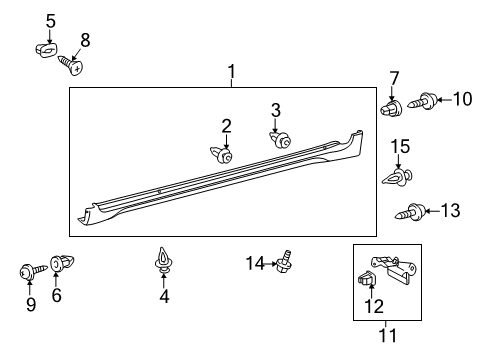 2020 Toyota Sienna Exterior Trim - Pillars, Rocker & Floor Diagram