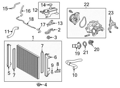 Support, Radiator, Lower Diagram for 16535-28060