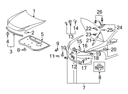 Clamp(For Luggage Door Lock Control Cable) Diagram for 90467-09049