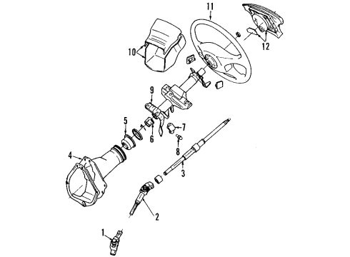 1994 Toyota Celica Steering Column, Steering Wheel & Trim Diagram 2 - Thumbnail