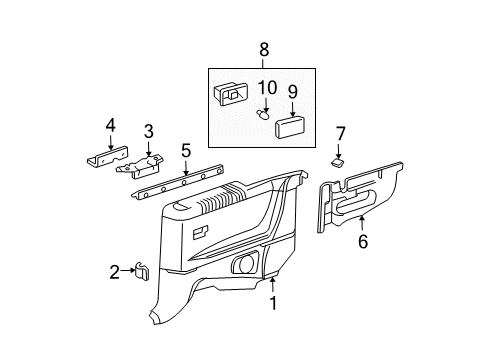 2003 Toyota Solara Belt Weatherstrip, Passenger Side Diagram for 62741-AA010