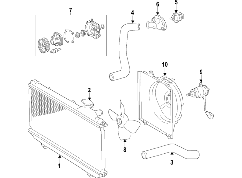 1996 Toyota Paseo Cooling System, Radiator, Water Pump, Cooling Fan Diagram