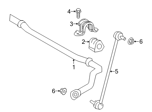2018 Toyota C-HR Stabilizer Bar & Components - Front Diagram