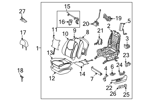 2011 Toyota RAV4 Front Seat Components Diagram 3 - Thumbnail
