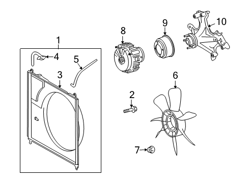 2009 Toyota Sequoia Cooling System, Radiator, Water Pump, Cooling Fan Diagram 1 - Thumbnail