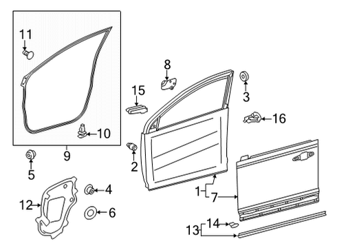 2022 Toyota Corolla Cross Door & Components Diagram 1 - Thumbnail