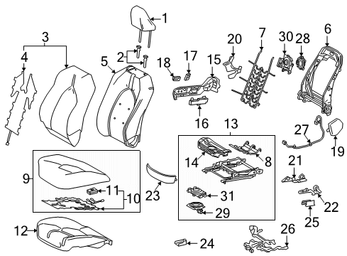 2022 Toyota Camry Passenger Seat Components Diagram 2 - Thumbnail