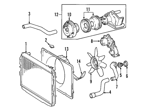 2001 Toyota Tundra Fan Clutch Diagram for 08921-04950