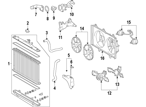 2018 Toyota Sienna Water Pump Gasket Diagram for 16271-0P030