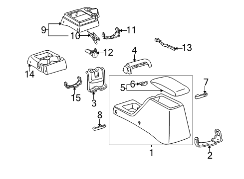 2000 Toyota Tacoma Front Console Diagram for 58811-04020-B0