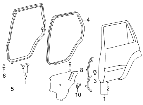 Panel, Rear Door, Outer Passenger Side Diagram for 67113-60280