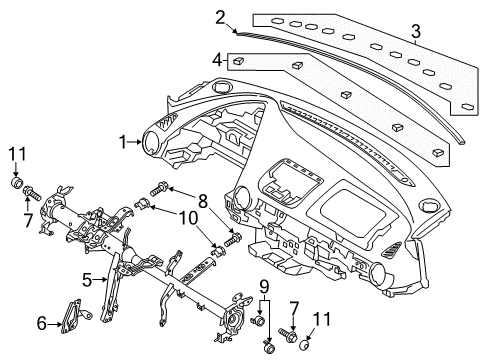2016 Scion iA Cluster & Switches, Instrument Panel Diagram 1 - Thumbnail