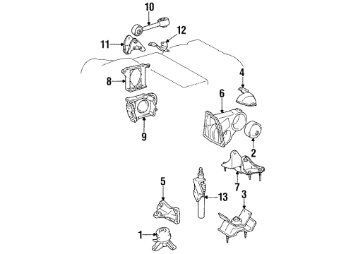 1999 Toyota Avalon Engine & Trans Mounting Diagram
