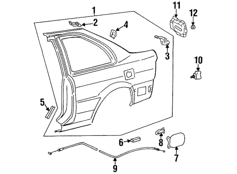 1996 Toyota Paseo Fuel Door Diagram