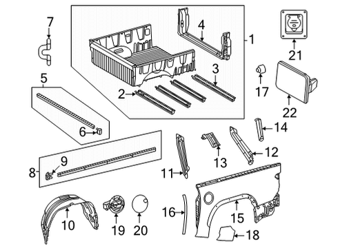 2022 Toyota Tundra Front & Side Panels Diagram 1 - Thumbnail