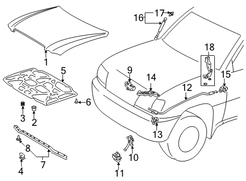 Cushion(For Luggage Compartment Door Panel), Front Diagram for 90541-09151