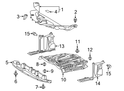 2018 Toyota C-HR Radiator Support - Splash Shields Diagram