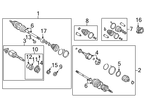 2004 Toyota Celica Axle Assembly, Passenger Side Diagram for 43410-20600