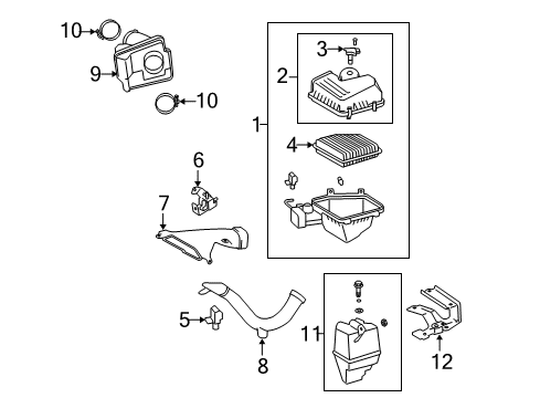 Meter Sub-Assembly, Intake Air Flow Diagram for 22204-0P010