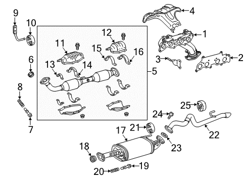 2010 Toyota 4Runner Front Pipe Gasket Diagram for 17451-74040
