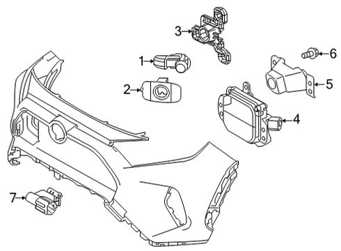 2023 Toyota RAV4 Prime Electrical Components - Front Bumper Diagram