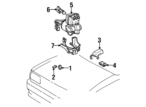 1998 Toyota T100 ABS Components Diagram