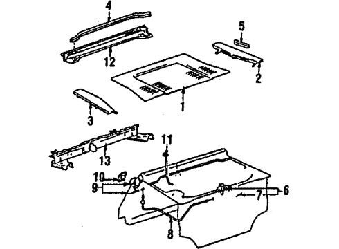 1989 Toyota MR2 Hinge, Passenger Side Diagram for 68810-17020