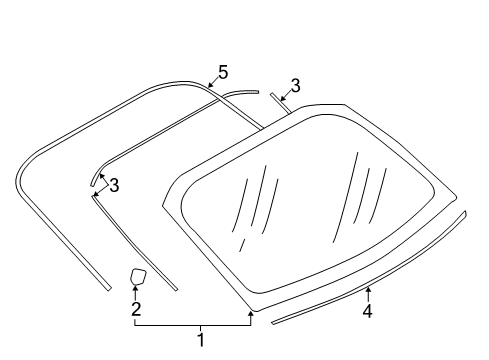 2016 Scion FR-S Back Glass, Reveal Moldings Diagram