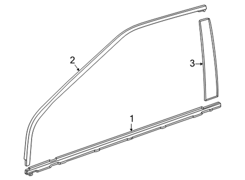 2018 Toyota Mirai Exterior Trim - Front Door Diagram