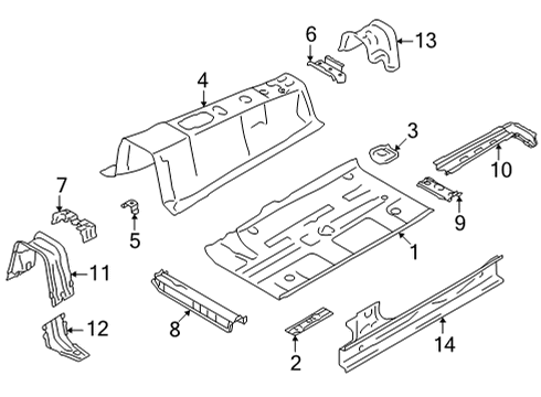 2022 Toyota GR86 Floor & Rails Diagram