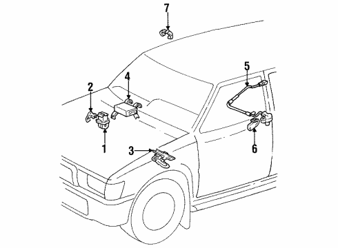 1995 Toyota 4Runner ABS Sensor Diagram for 89544-35030
