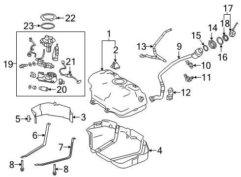 Bolt, Fuel Tank Band Set Diagram for 90119-10995