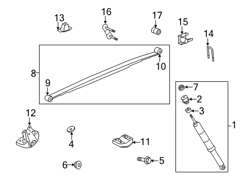 2009 Toyota Tundra Leaf Spring, Rear Driver Side Diagram for 48220-0C110