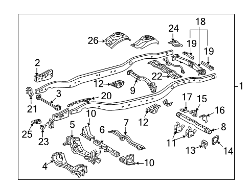 2008 Toyota Land Cruiser Frame & Components Diagram 1 - Thumbnail