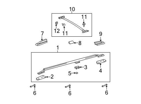 2005 Toyota Land Cruiser Luggage Carrier Diagram