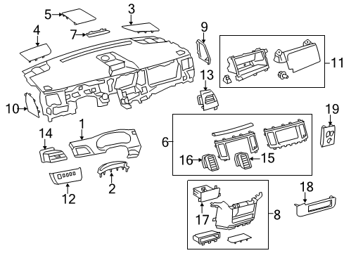 2014 Toyota Sienna Cluster & Switches, Instrument Panel Diagram 4 - Thumbnail