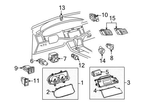 2005 Toyota Avalon Cluster & Switches Diagram