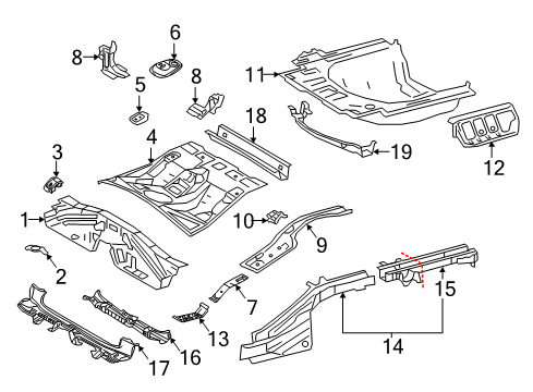 2019 Toyota Camry Rear Body - Floor & Rails Diagram 1 - Thumbnail