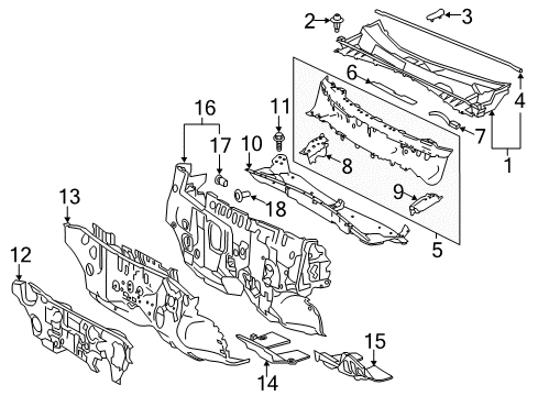 2017 Toyota Highlander Cowl Diagram