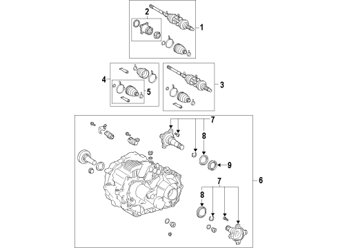 2012 Toyota Highlander Rear Axle Shafts & Differential Diagram 1 - Thumbnail