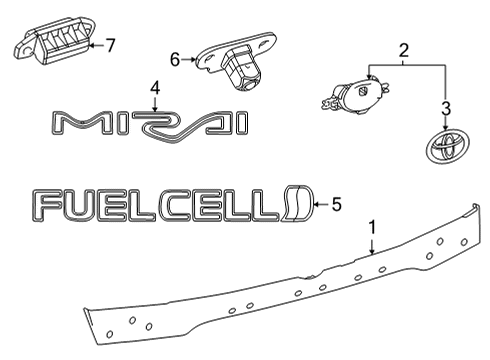 2018 Toyota Mirai Exterior Trim - Trunk Diagram